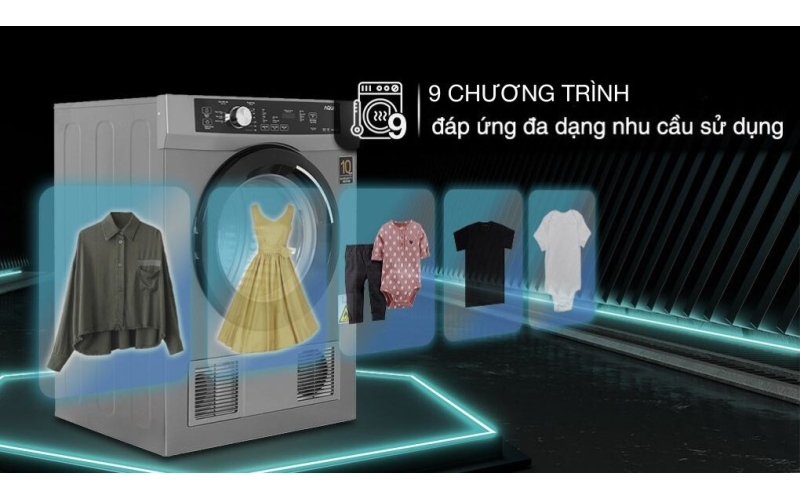 Máy sấy thông hơi Aqua 8 kg AQH-V800H SS